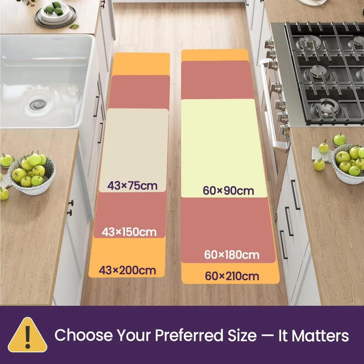 Kitchen Rug Mat Sets Rubber Backed Long Floor - Image 2