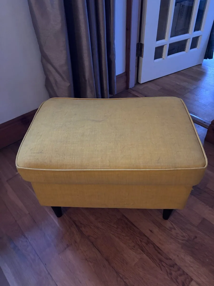 IKEA strandmon Yellow chair + footstool - Image 3