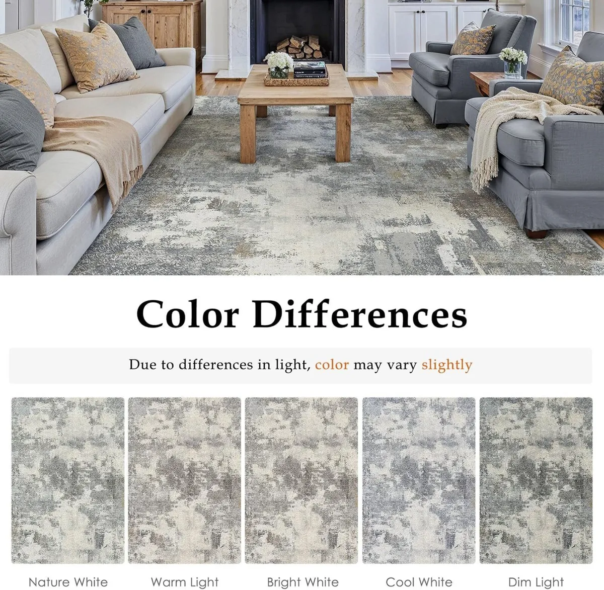 Modern Abstract Area Rug Living Room Extra Large - Image 2