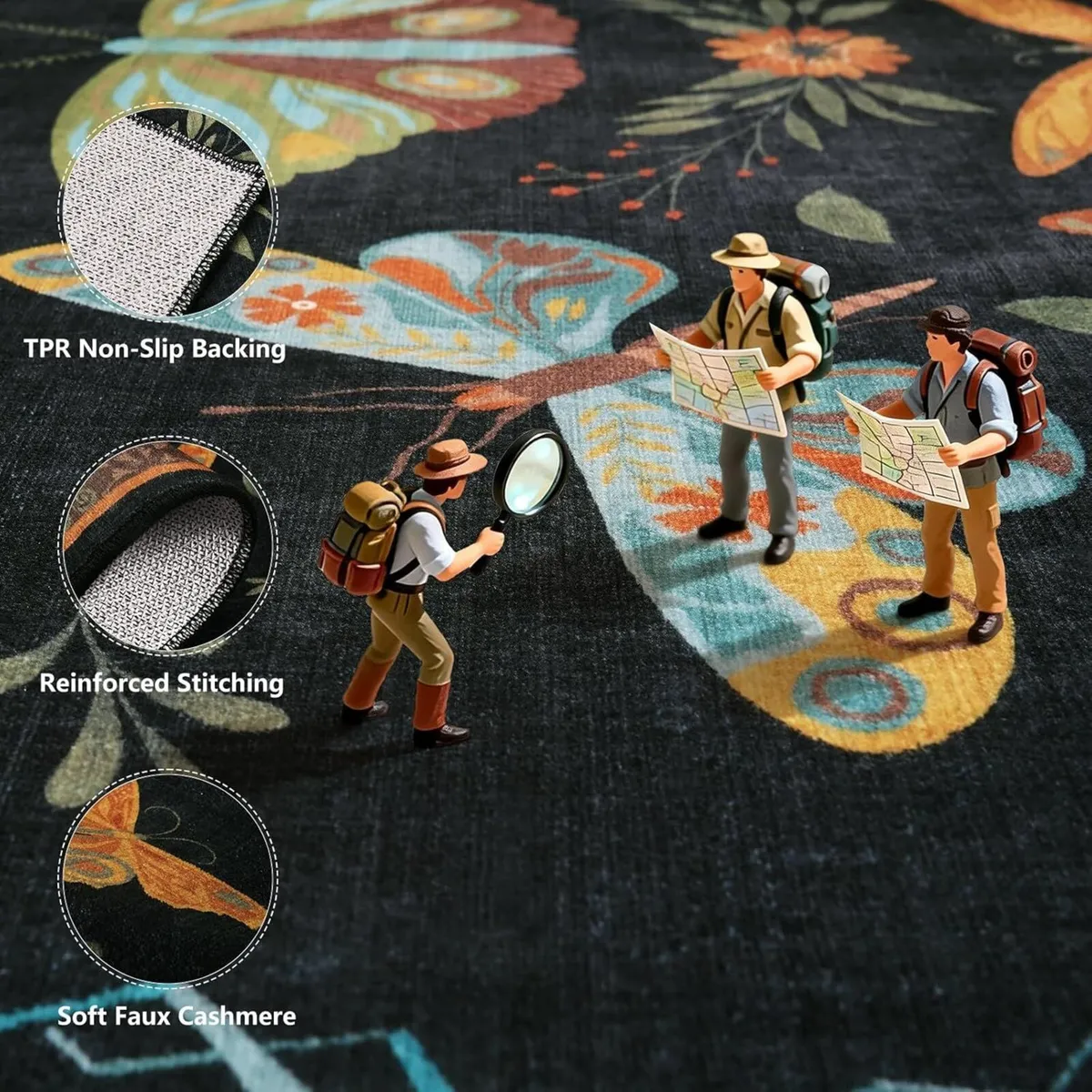 Large Living Room Rug 160x220cm Butterfly Insect - Image 2