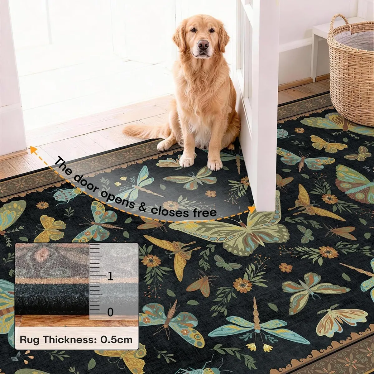 Large Living Room Rug 160x220cm Butterfly Insect - Image 3