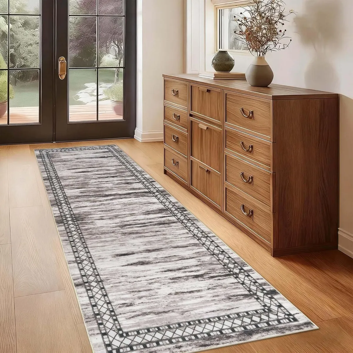 Hallway Runner Taupe 65x240cm Extra Long Rugs for - Image 1