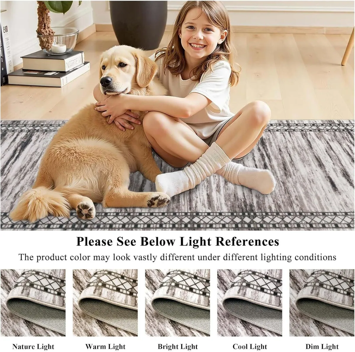 Hallway Runner Taupe 65x240cm Extra Long Rugs for - Image 3