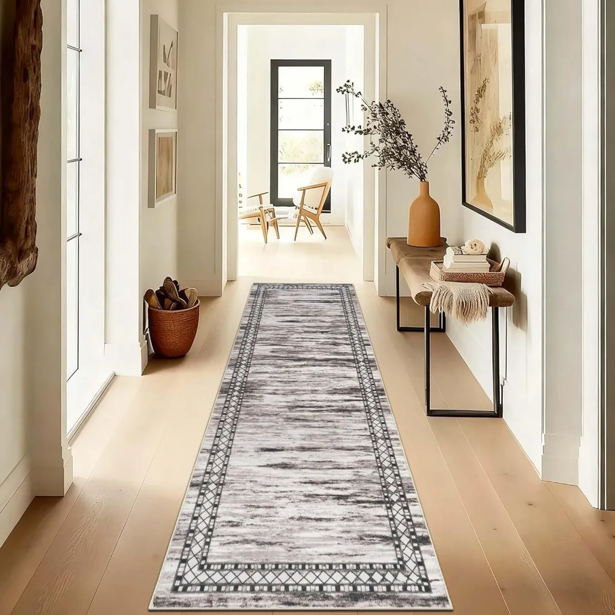 Hallway Runner Taupe 65x240cm Extra Long Rugs for - Image 4
