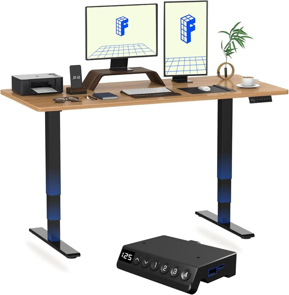 E6 MAX ONE PIECE Electric Standing Desk with USB - Image 1
