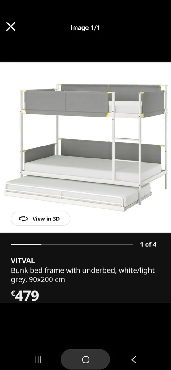 IKEA VITVAL Bunk Bed with Underbed – good Con - Image 1