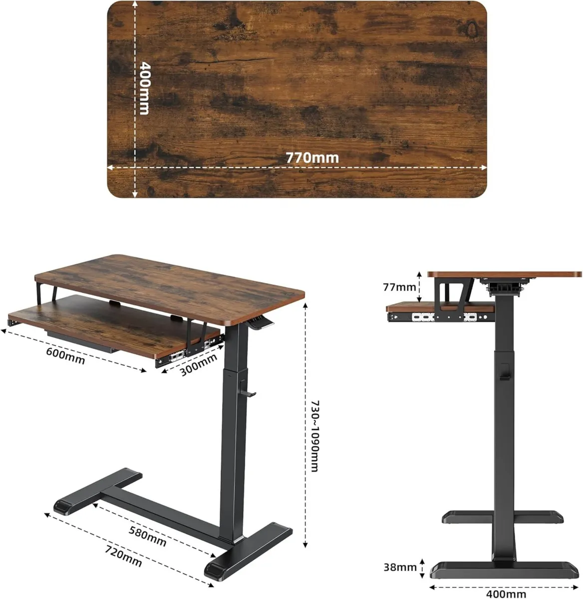 Mobile Standing Desk Upgrade Computer Workstation - Image 3