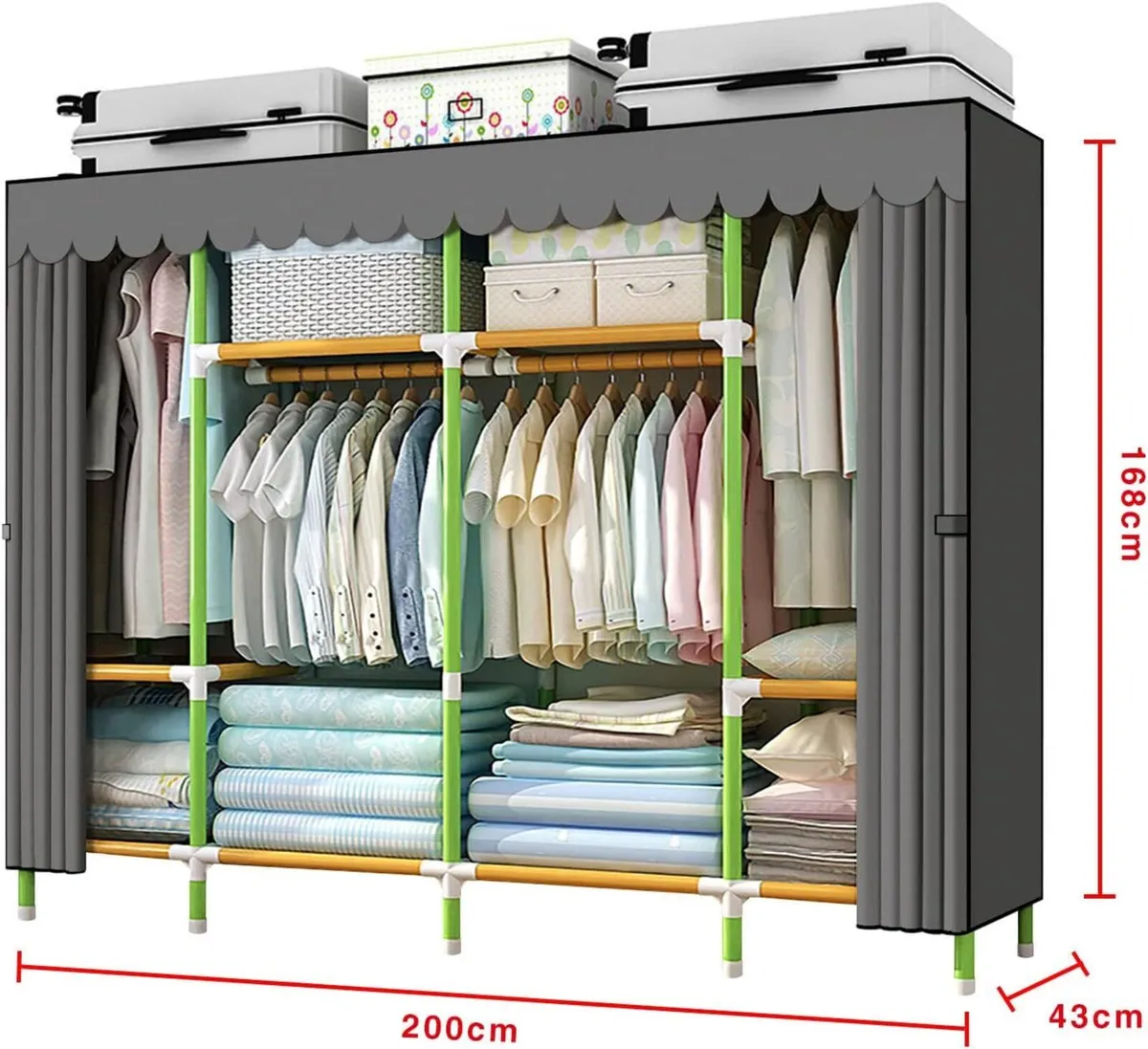 Portable Wardrobe Closet Storage Organizer Cloth - Image 3