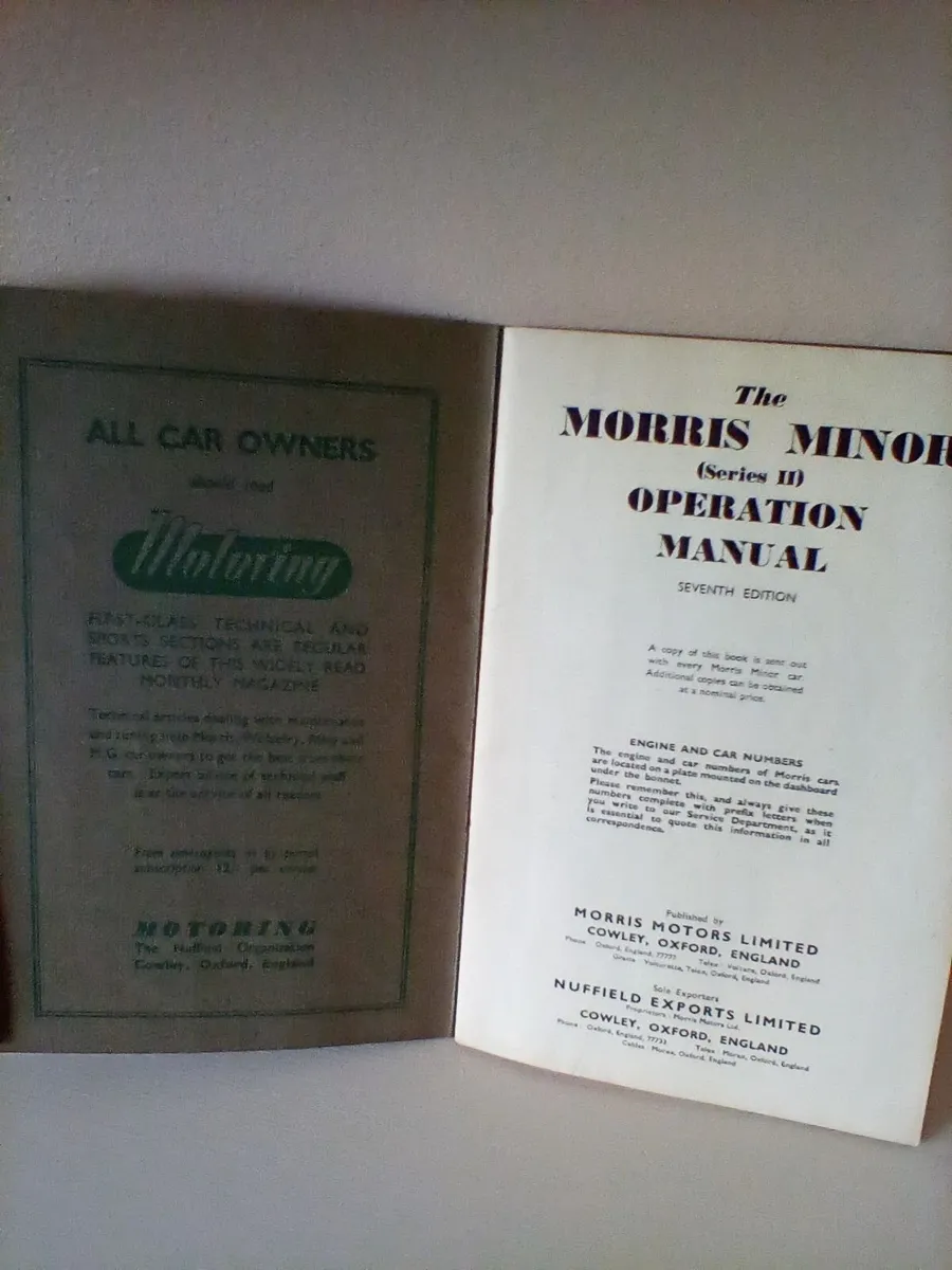 Morris minor operational books x2 - Image 2