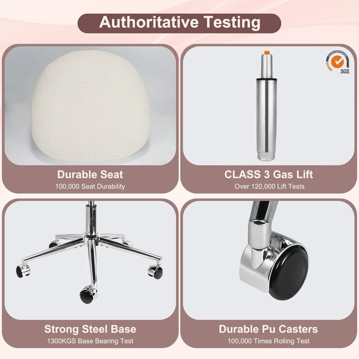 Vanity Chair for Dressing Table with Wheels - Image 4