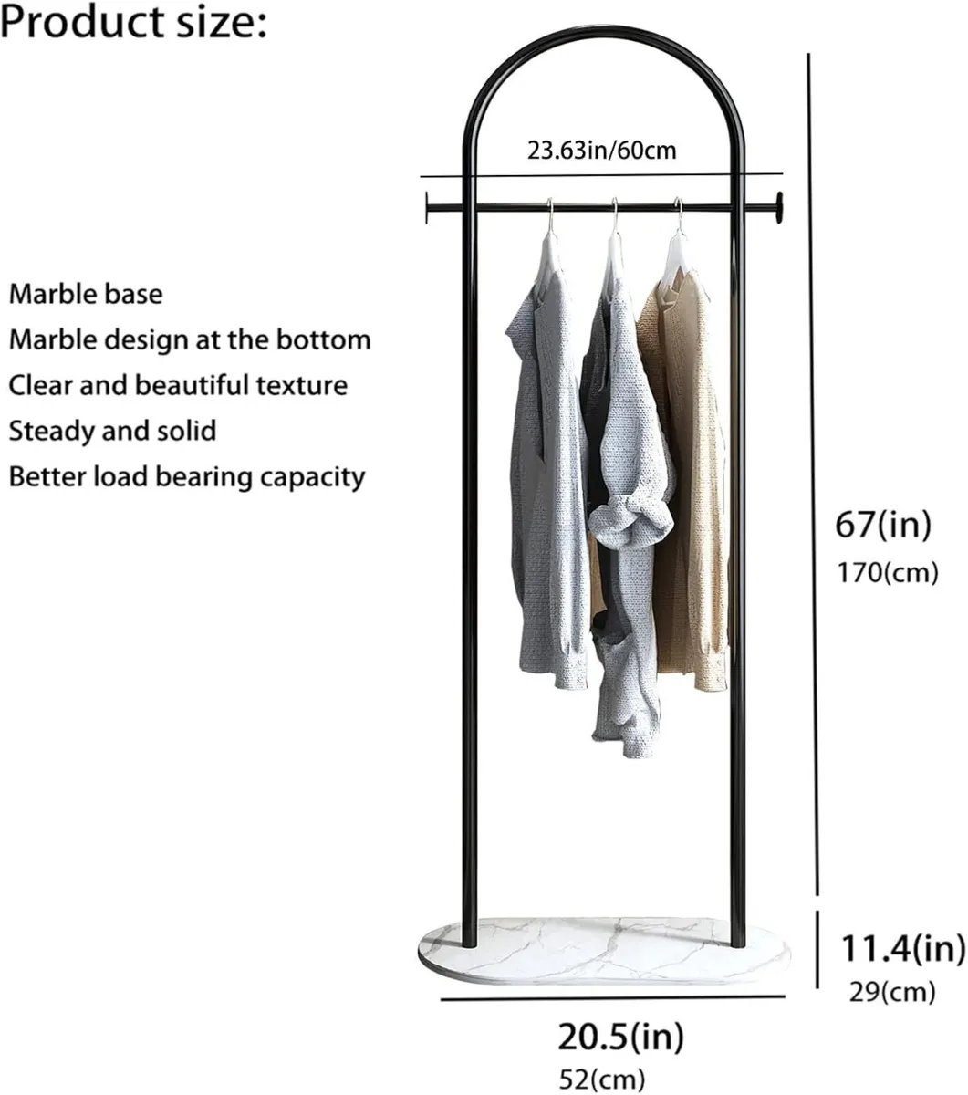 Small clothes rail Gold Clothing Rack with Marble - Image 3