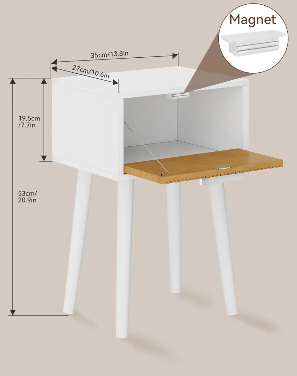 Fluted Nightstand Set of 2 Small End Table Modern - Image 3