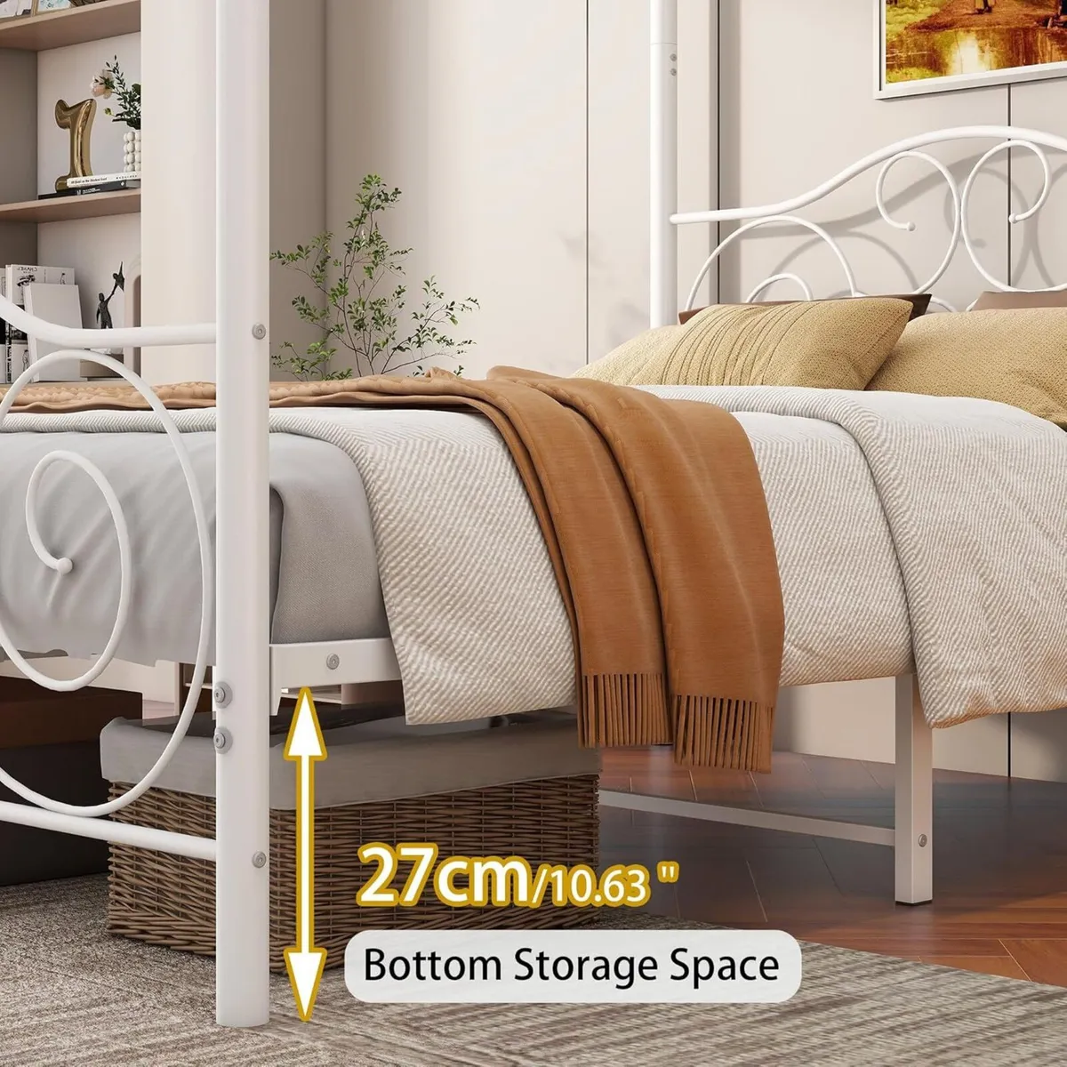 Single Canopy Bed Frame Platform 90x190cm Size - Image 4