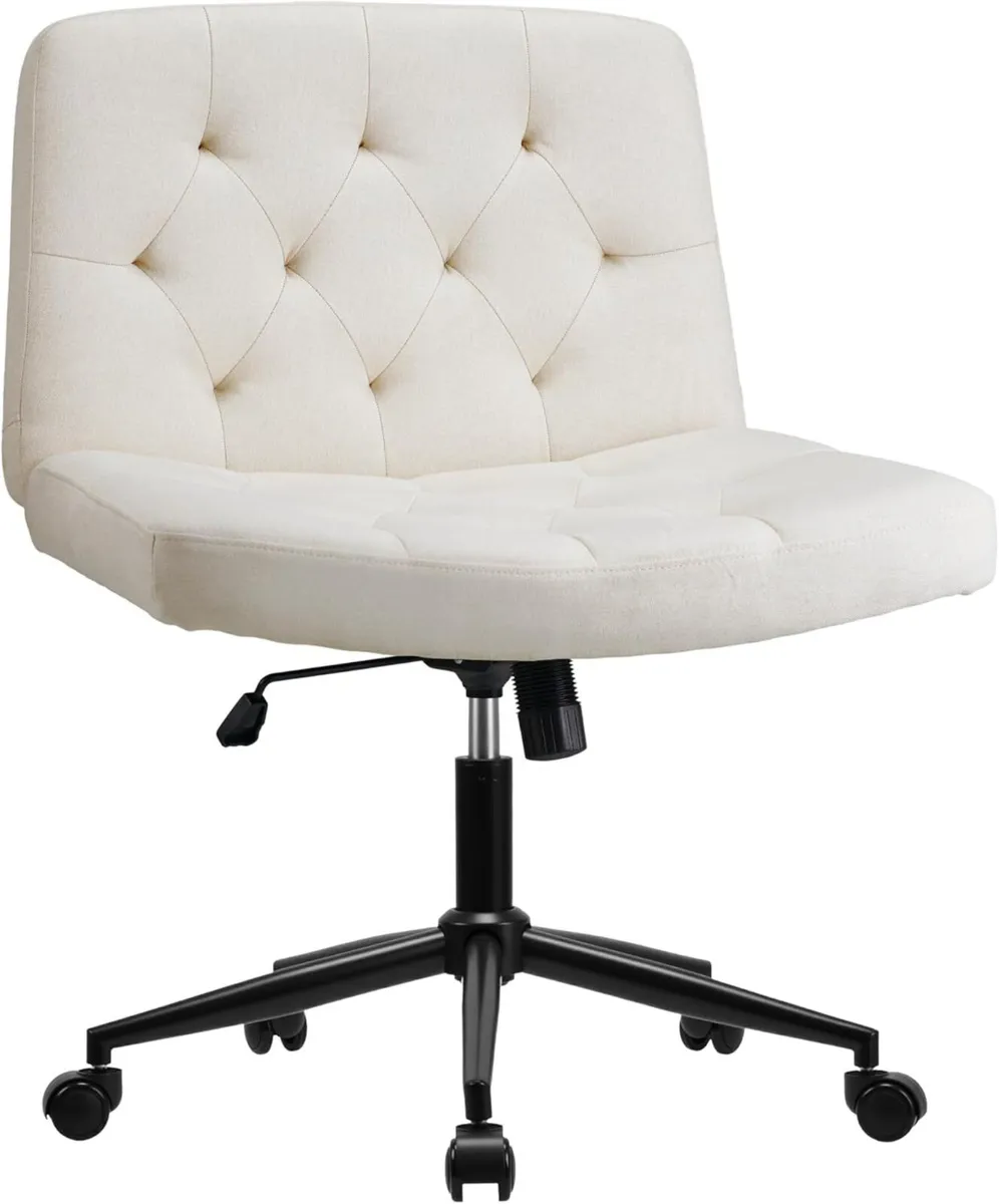 Mid-Back Cross-legged Desk Chair Vanity Dressing - Image 1