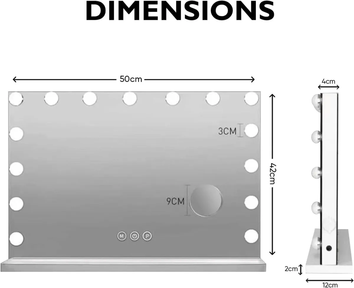 Hollywood Mirror Vanity with Dimmable Bulbs 3 - Image 2