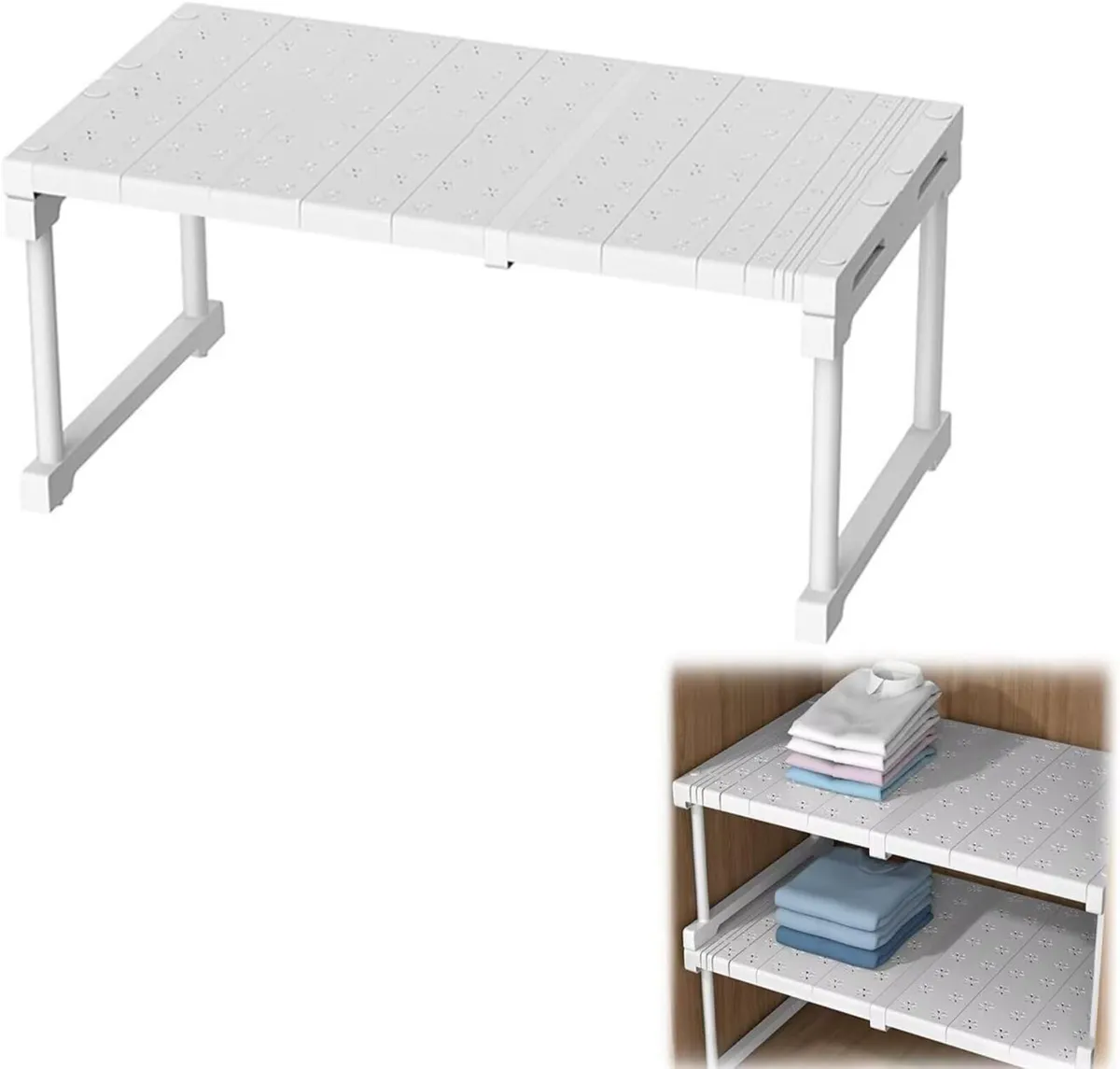 Stackable Shelf Wardrobe Storage Organiser - Image 1