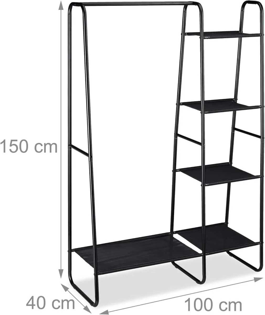 Coat Rack 5 Shelves Clothes Rail Open Wardrobe - Image 3