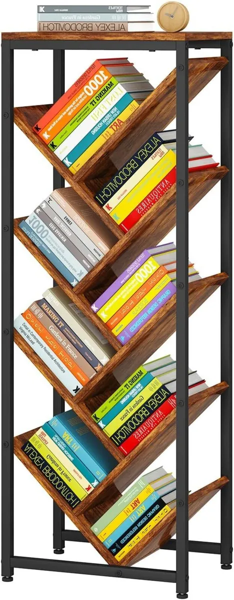 9 Tier Tree Bookshelf Floor Standing Wood for - Image 1