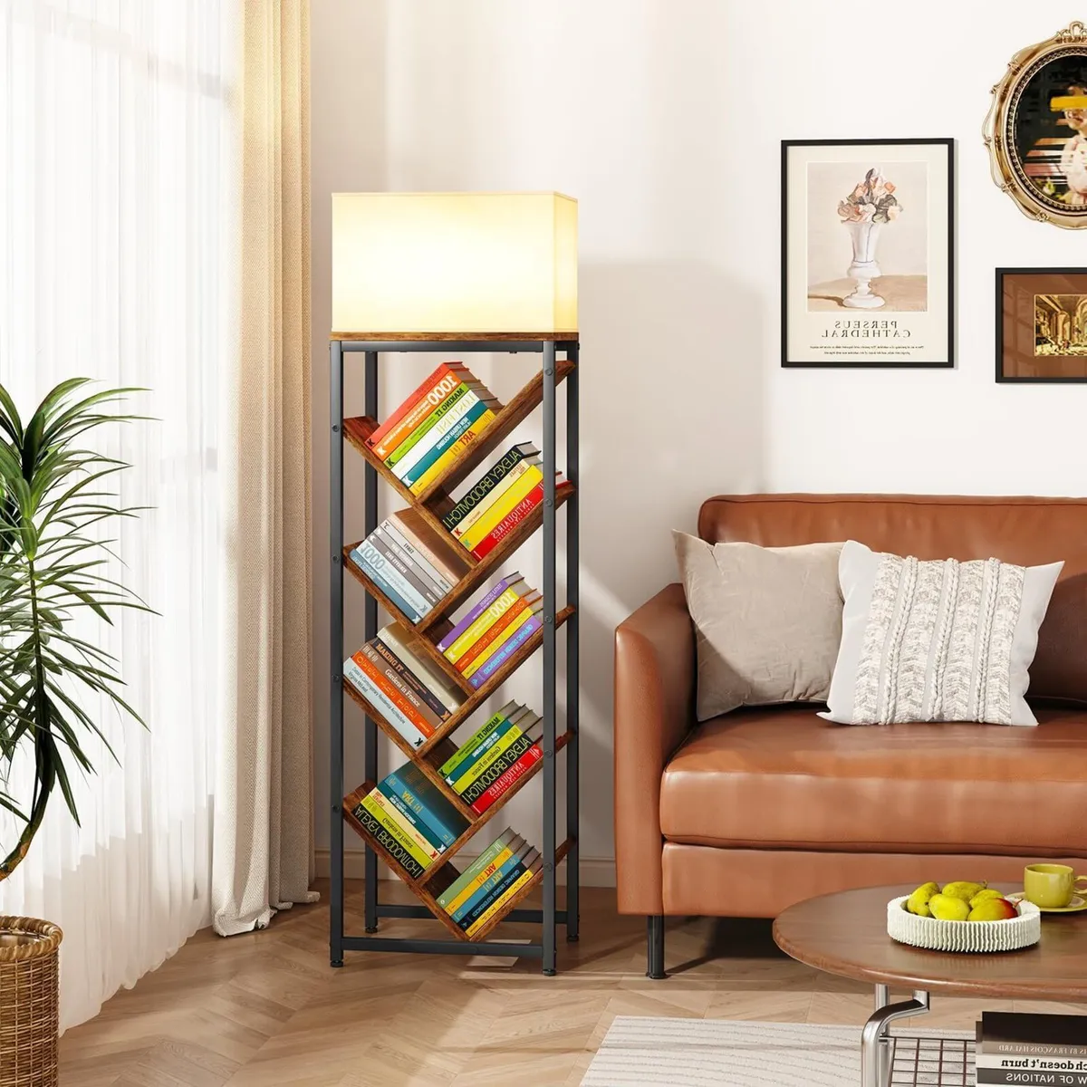 9 Tier Tree Bookshelf Floor Standing Wood for - Image 2