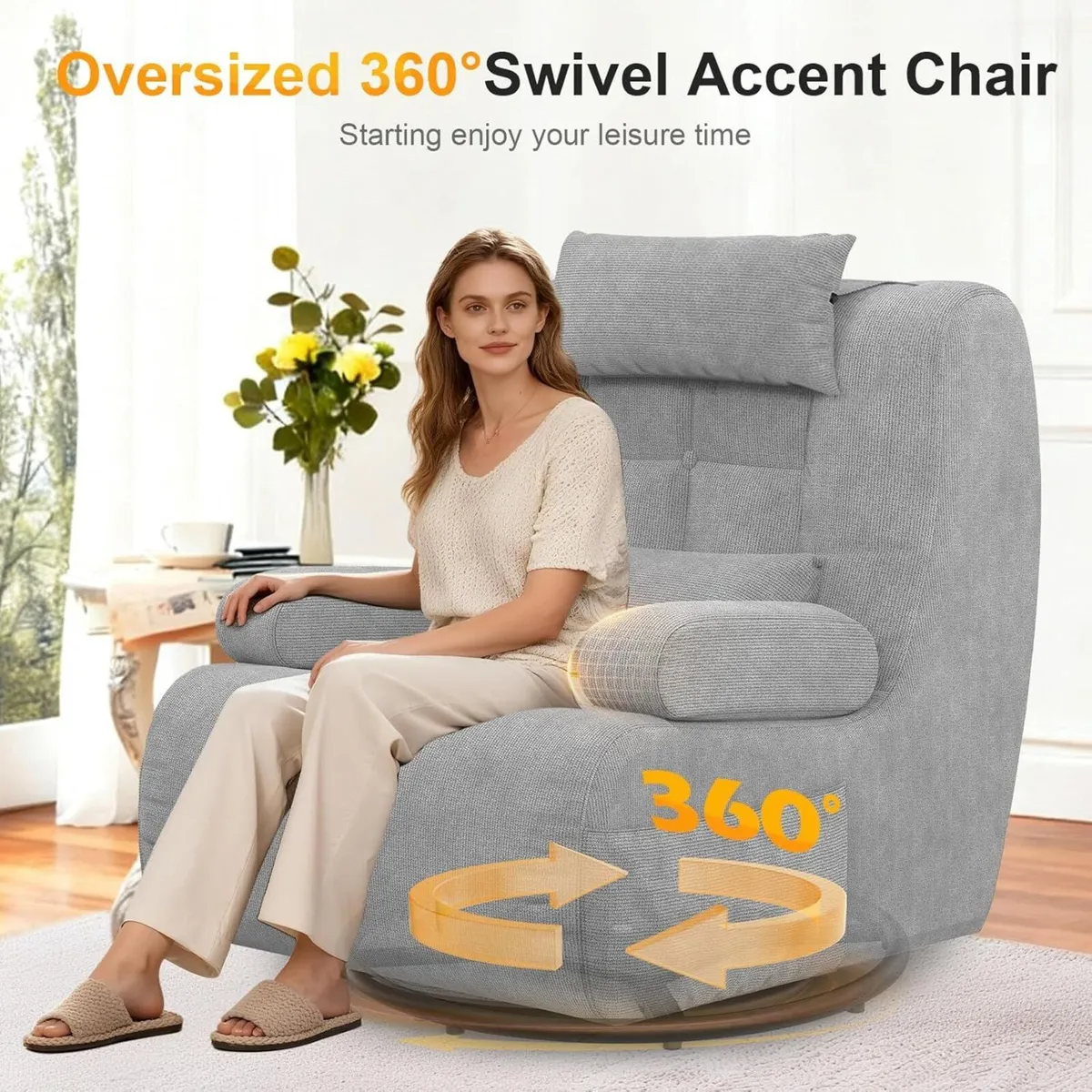 3-in-1 Armchair 360degrees Swivel Oversize - Image 3