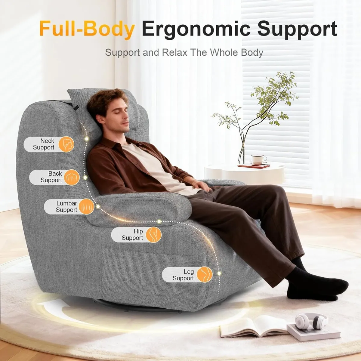 3-in-1 Armchair 360degrees Swivel Oversize - Image 4
