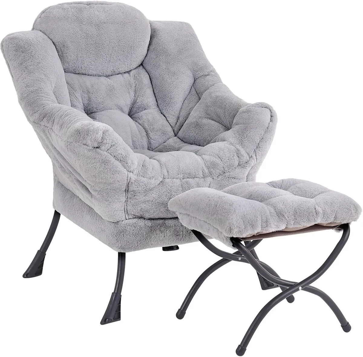 Armchair with Ottoman Comfy Upholstered Lounge - Image 1