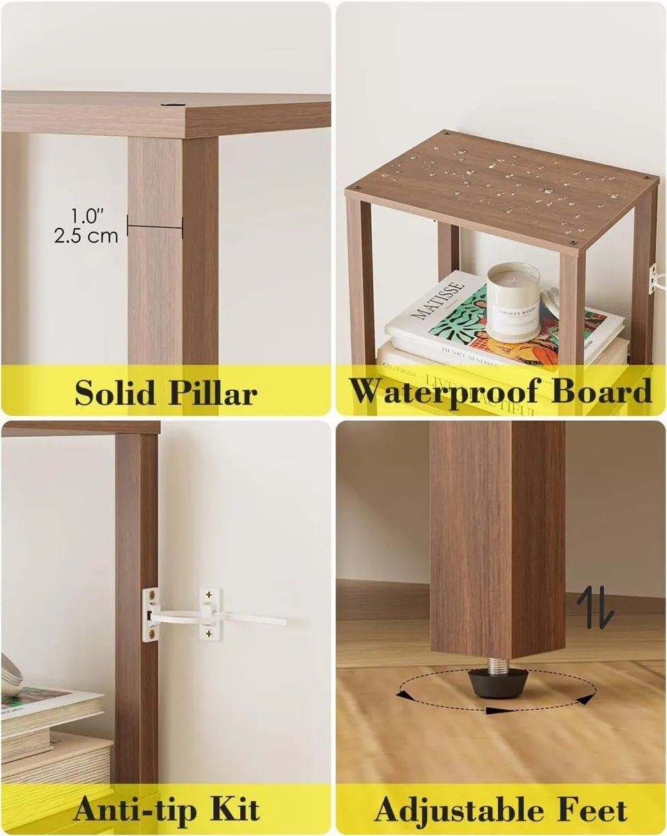 Book Shelf 6 Tier Tall Bookshelf Narrow Bookcase - Image 4