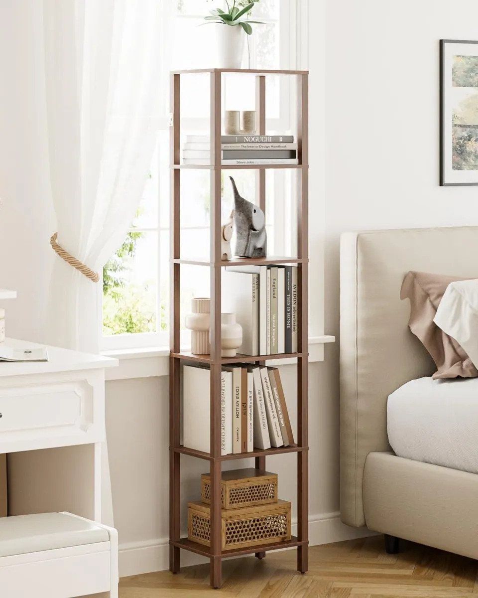 Book Shelf 6 Tier Tall Bookshelf Narrow Bookcase - Image 3