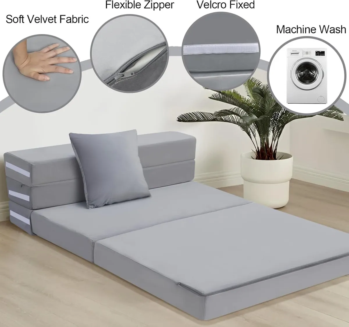 Folding Mattress Double High Density Foam Fold - Image 4