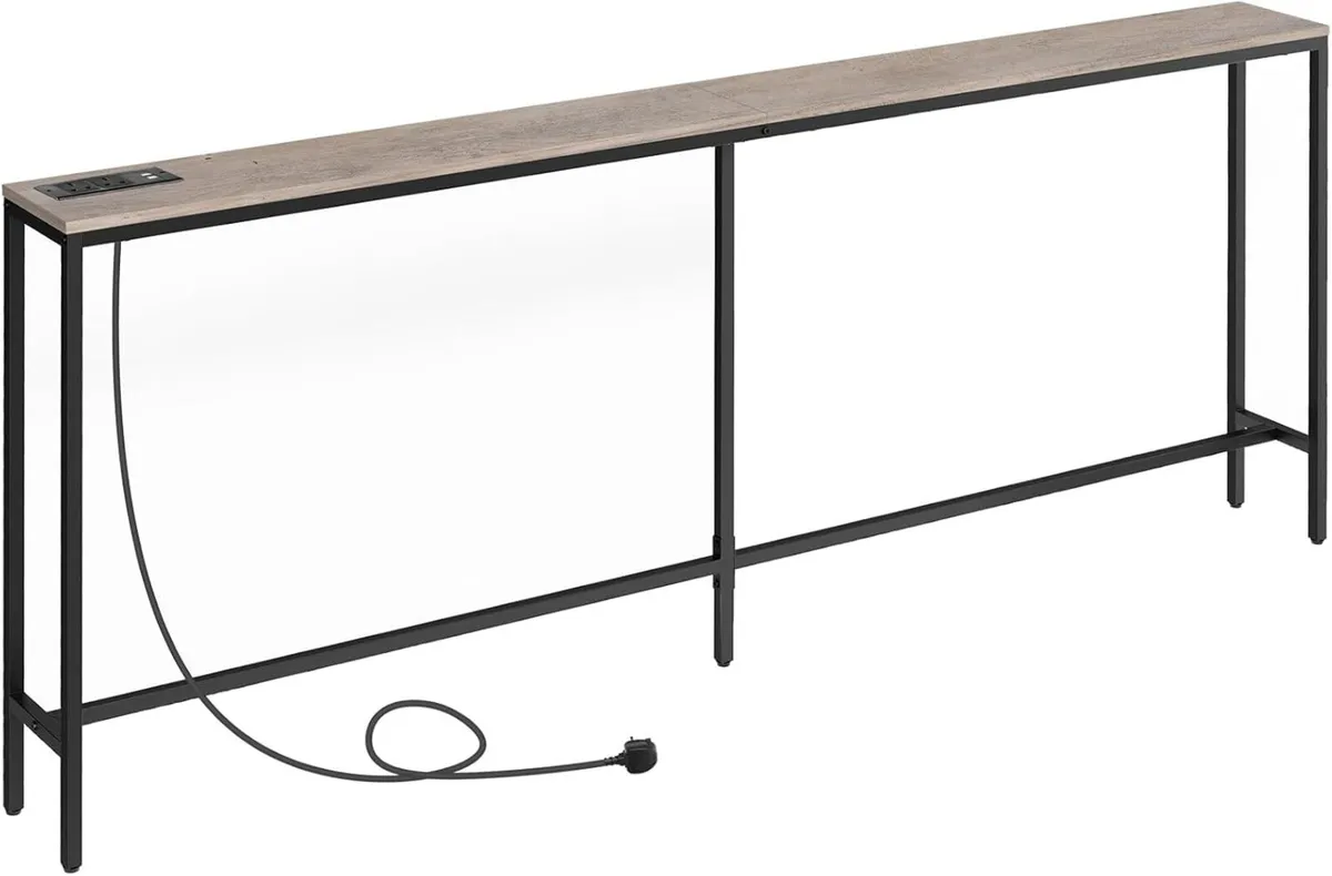 Console Table with Power Outlet 200 CM Narrow - Image 1