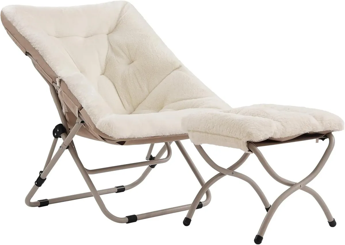 Comfy Saucer Chair With Ottoman - Oversized - Image 1