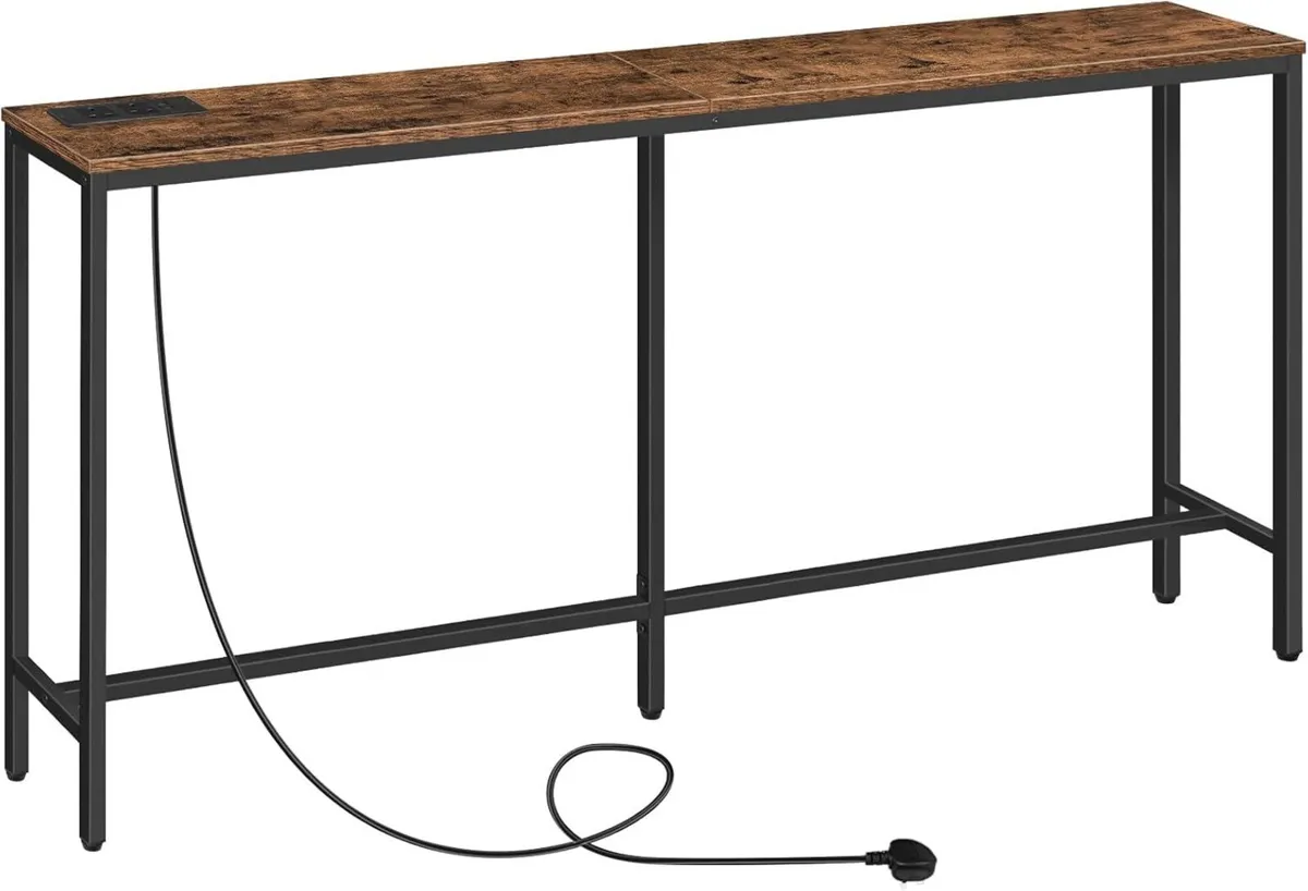 Console Table with Power Outlet 160 cm Narrow - Image 1