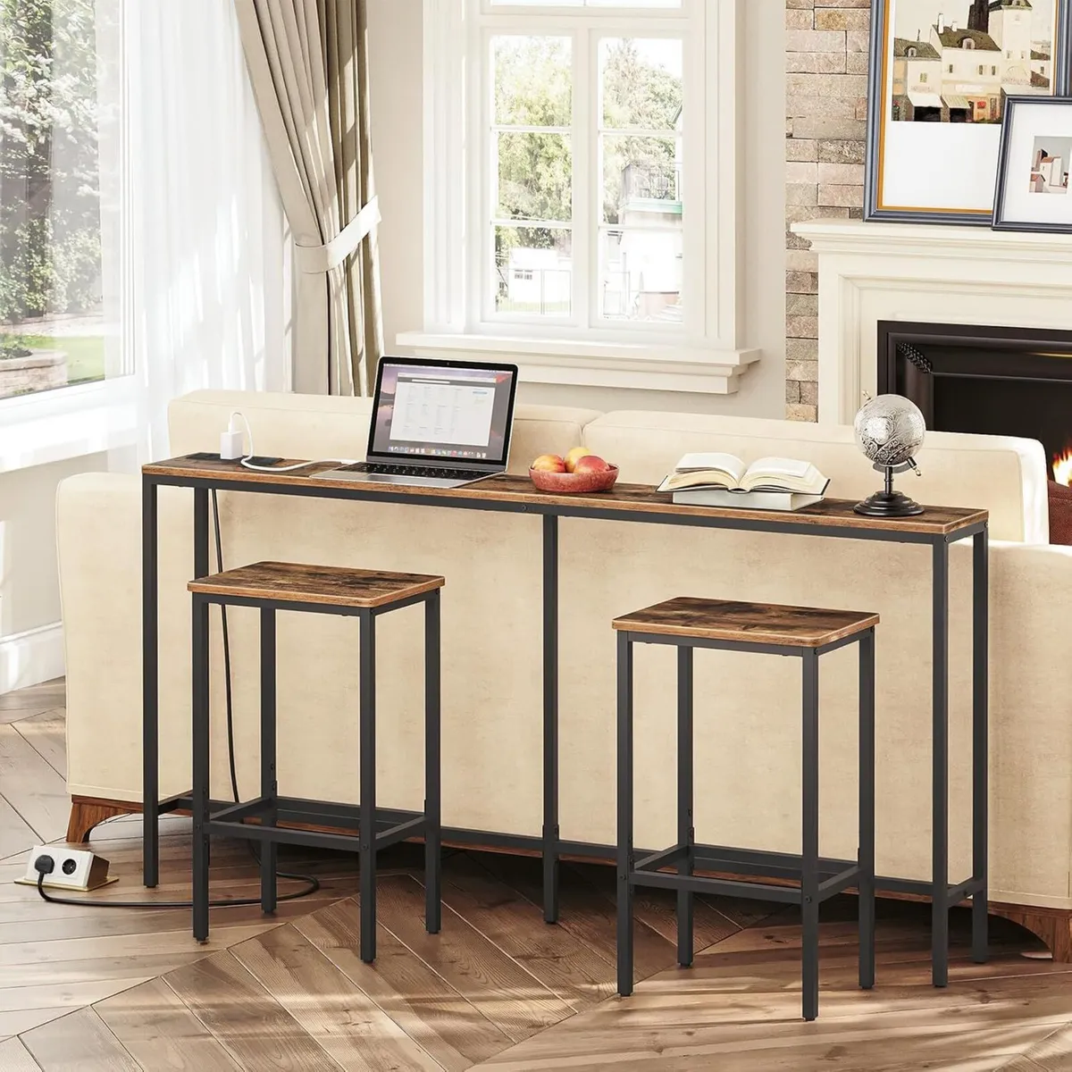 Console Table with Power Outlet 160 cm Narrow - Image 4