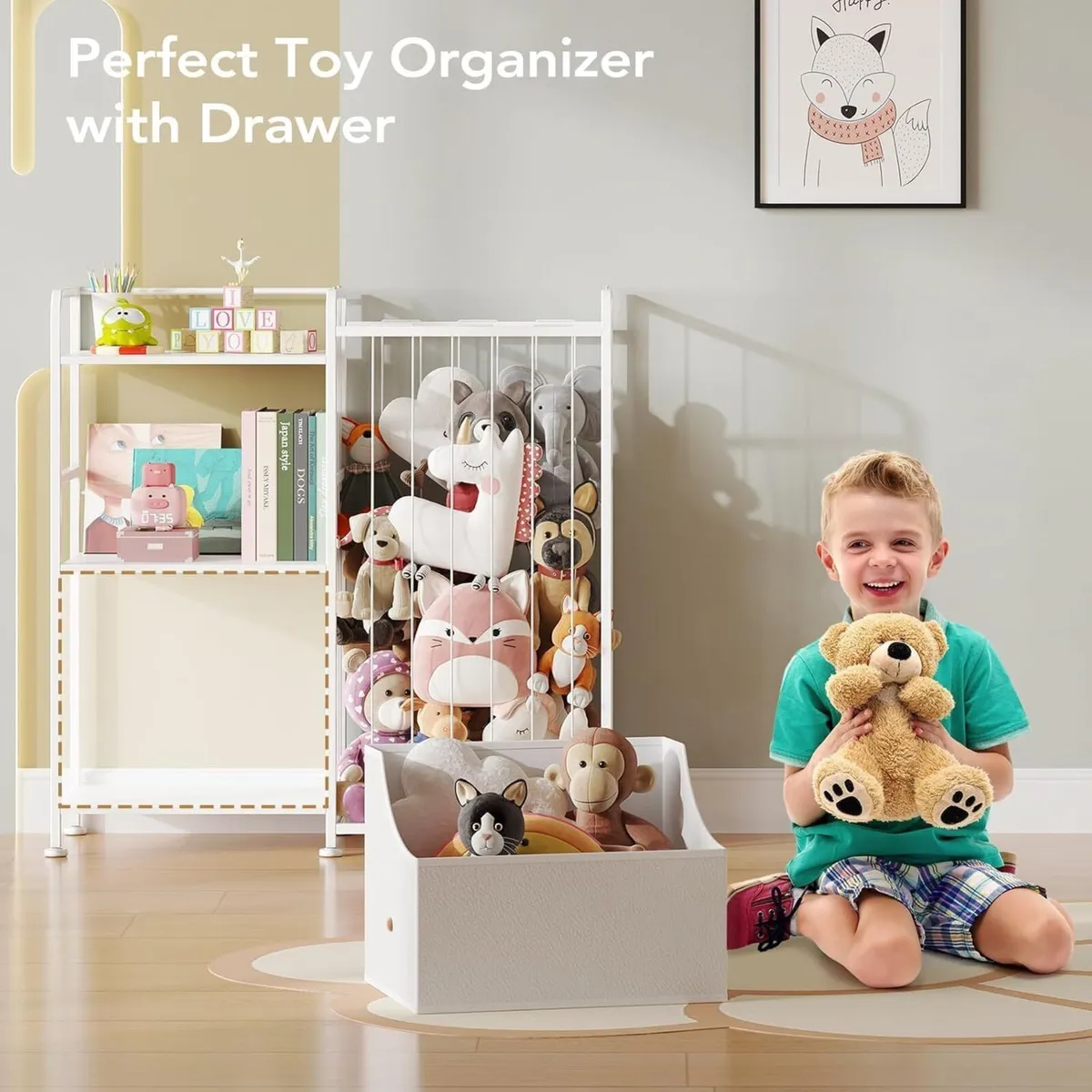 Stuffed Animal Storage - Net with Kids Bookshelf - Image 4