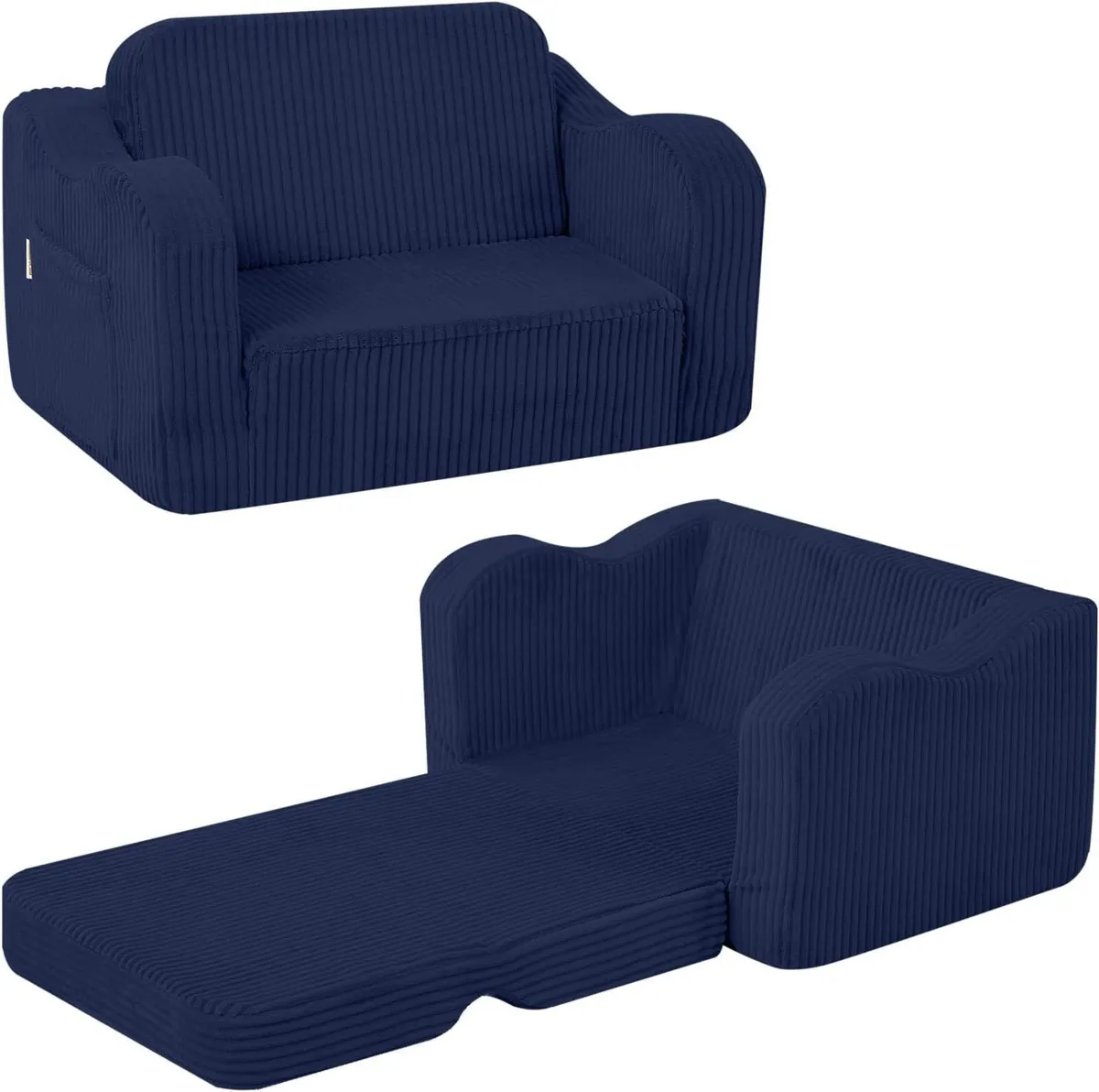Corduroy Kids Couch Sofa Folding Toddler Chair - Image 1