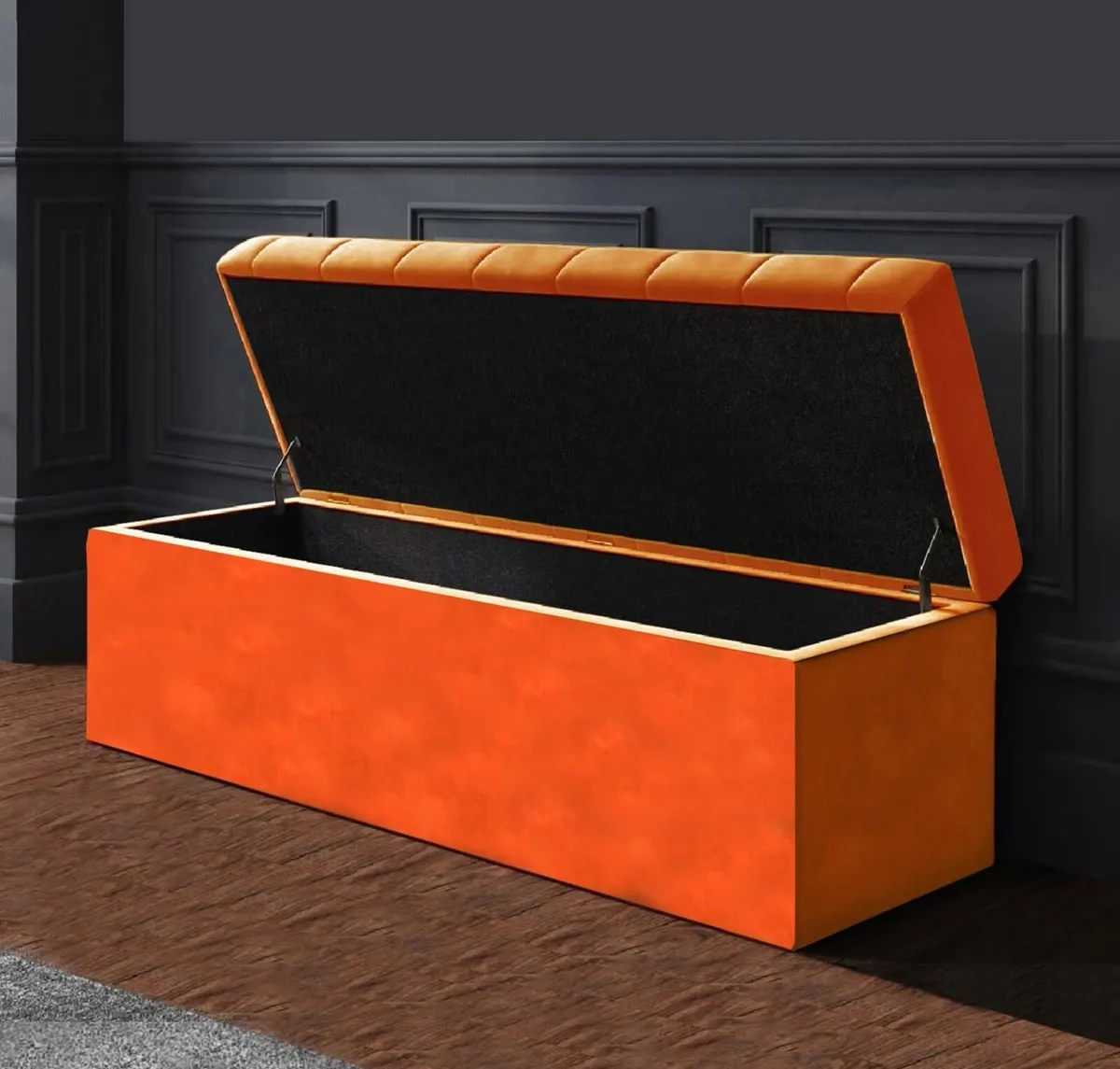 SD Chesterfield Ottoman Storage Box – Burnt - Image 3