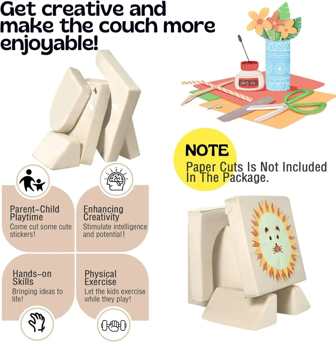 10-Pieces Kids Play Sofa Bed Modular Toddler - Image 4