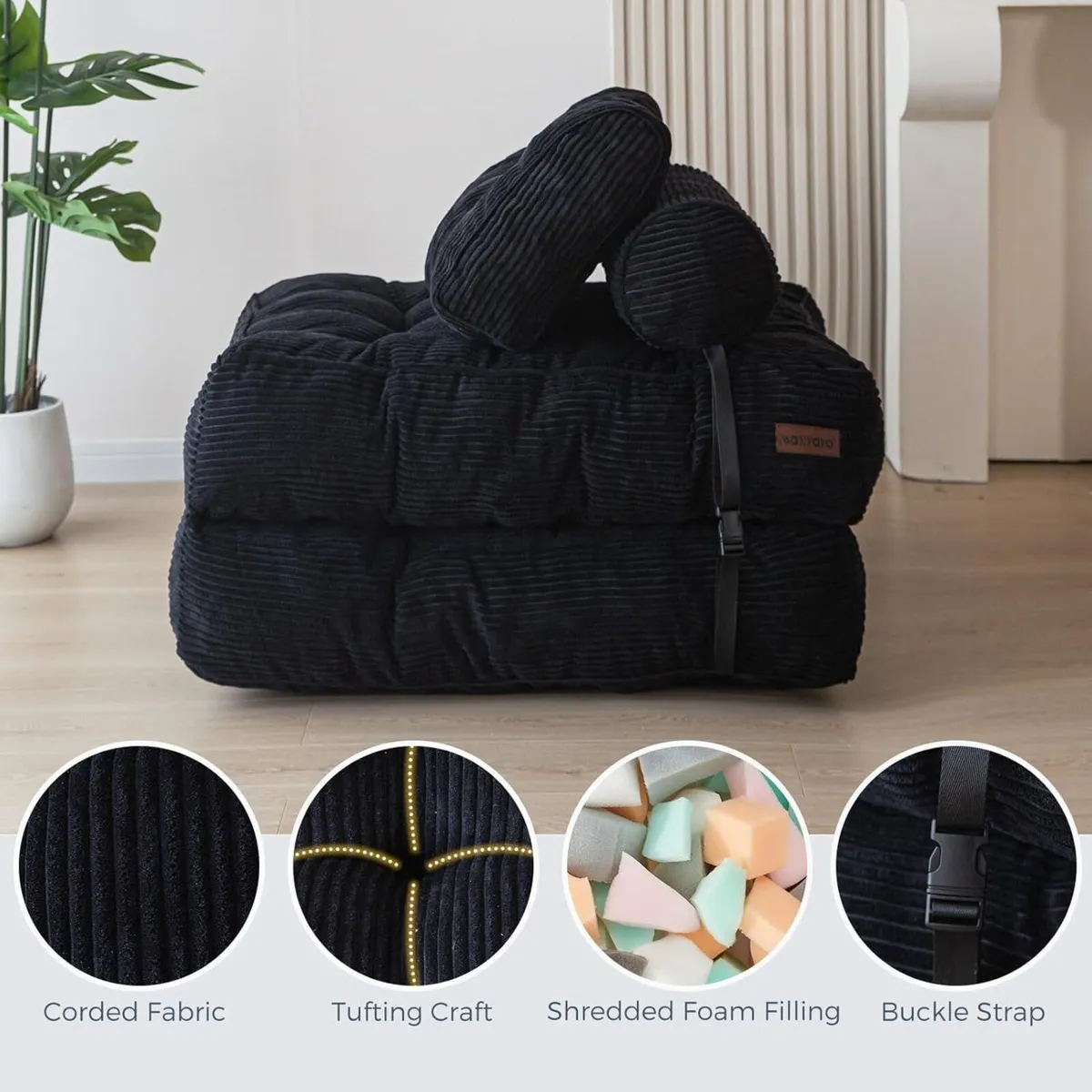 Folding Sofa Bed Convertible Sleeper Chair with - Image 3