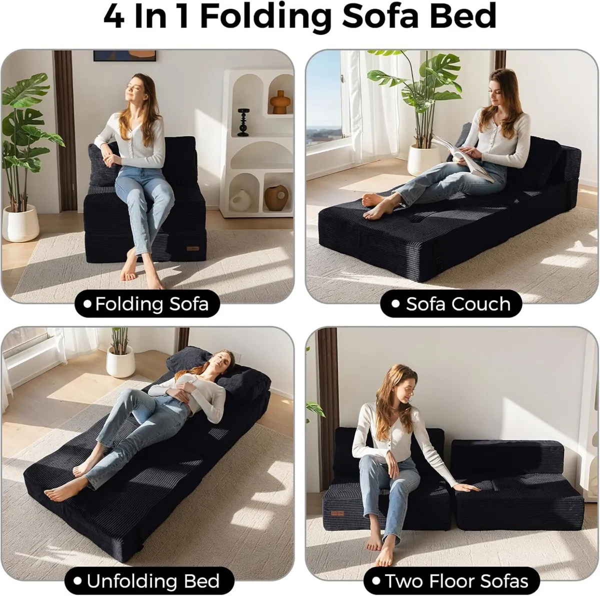Folding Sofa Bed Convertible with High-Density - Image 4