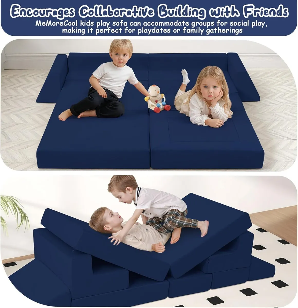 12-Pieces Play Sofa Kids Bed Modular Toddler - Image 4