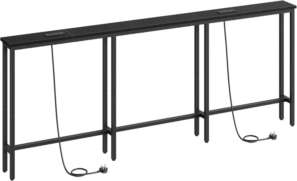 200 cm Slim Console Table with 2 Charging - Image 1