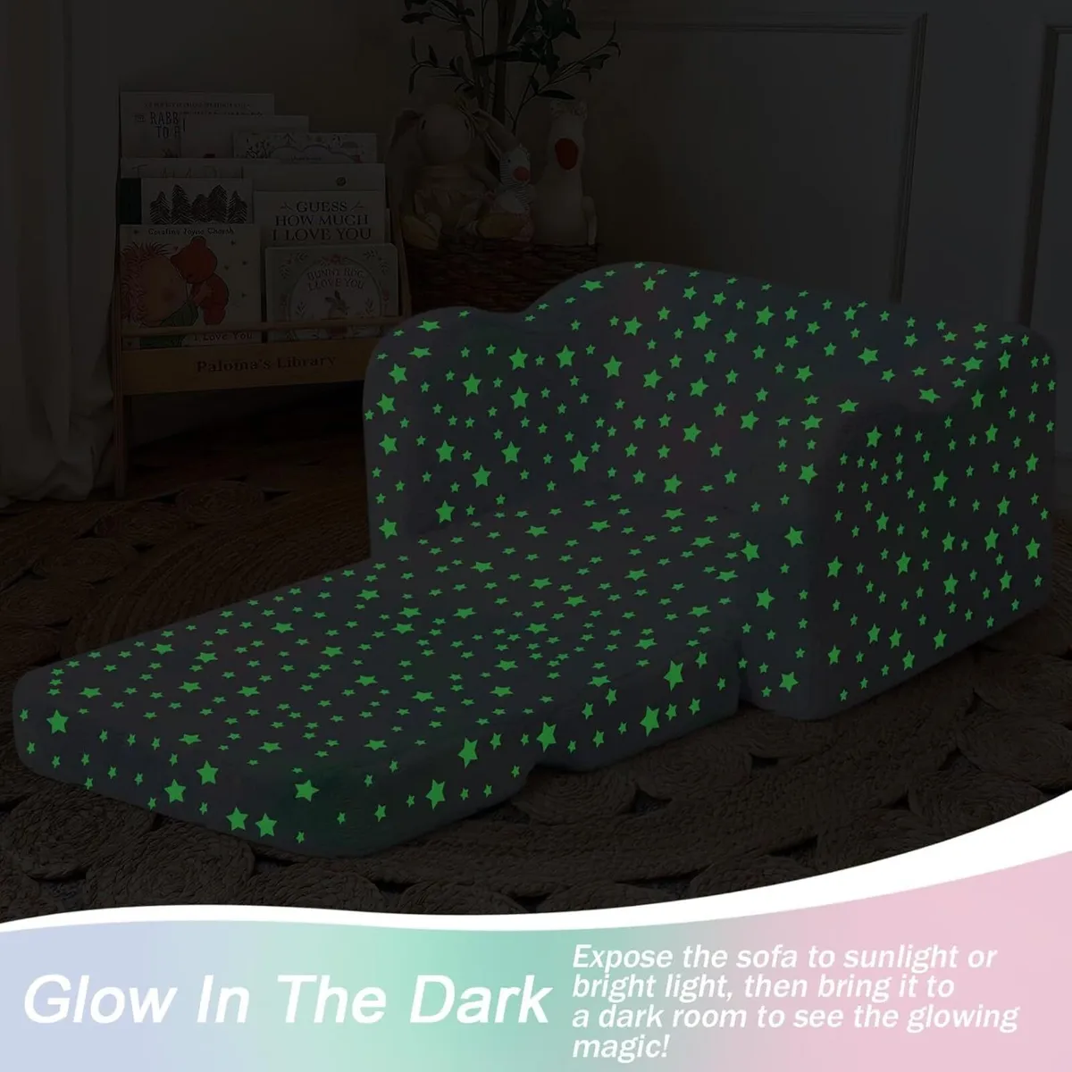 Kids Couch Folding Sofa Bed Toddler Convertible - Image 3