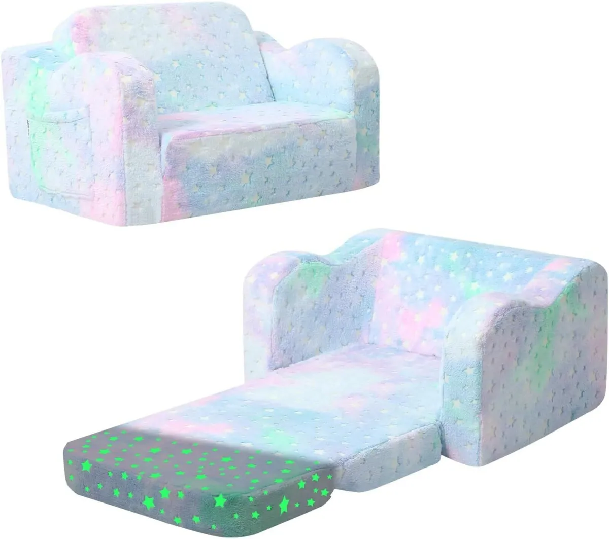 Kids Couch Folding Sofa Bed Toddler Convertible - Image 1