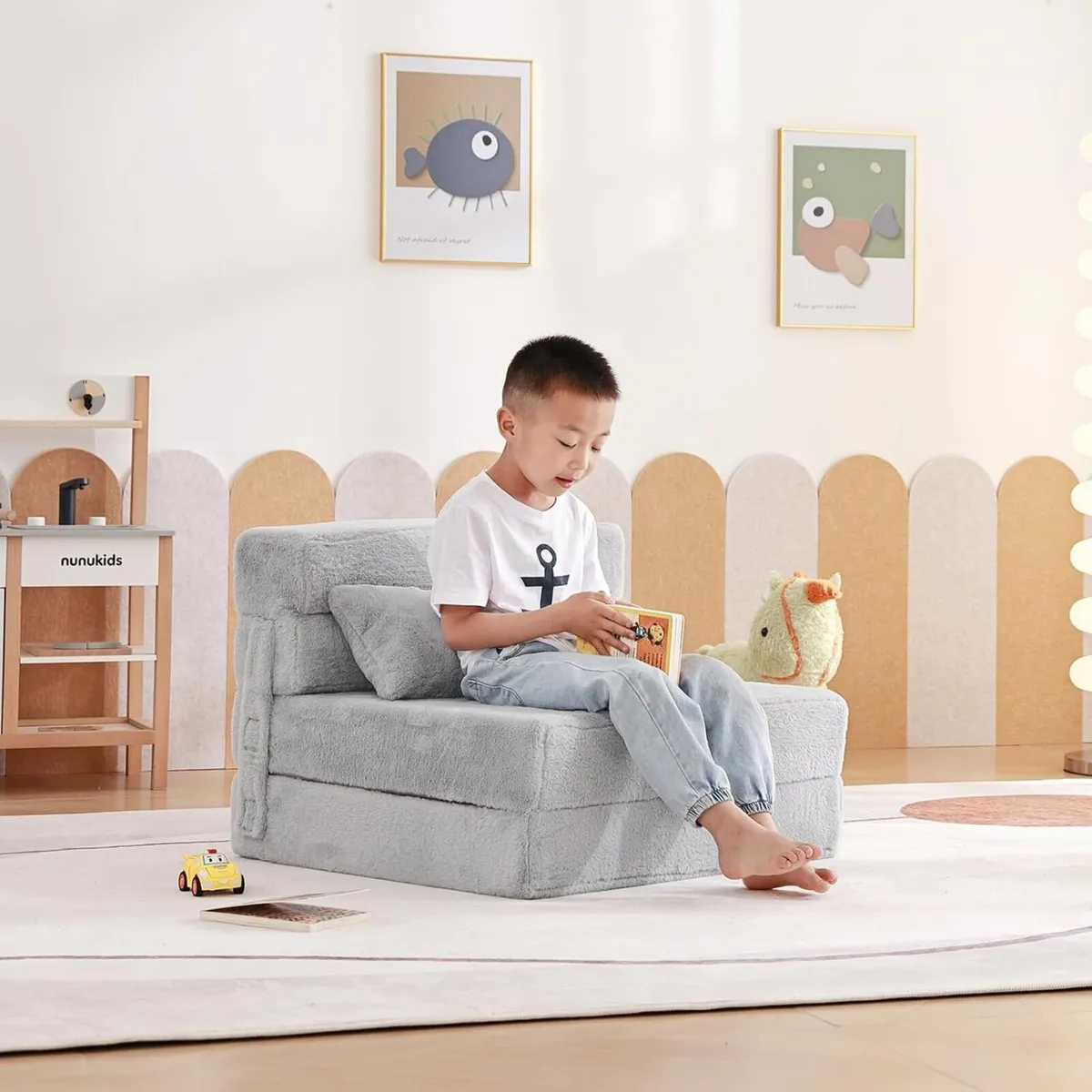 Kids Sofa Bed Toddler Floor Mattress Glow in The - Image 2