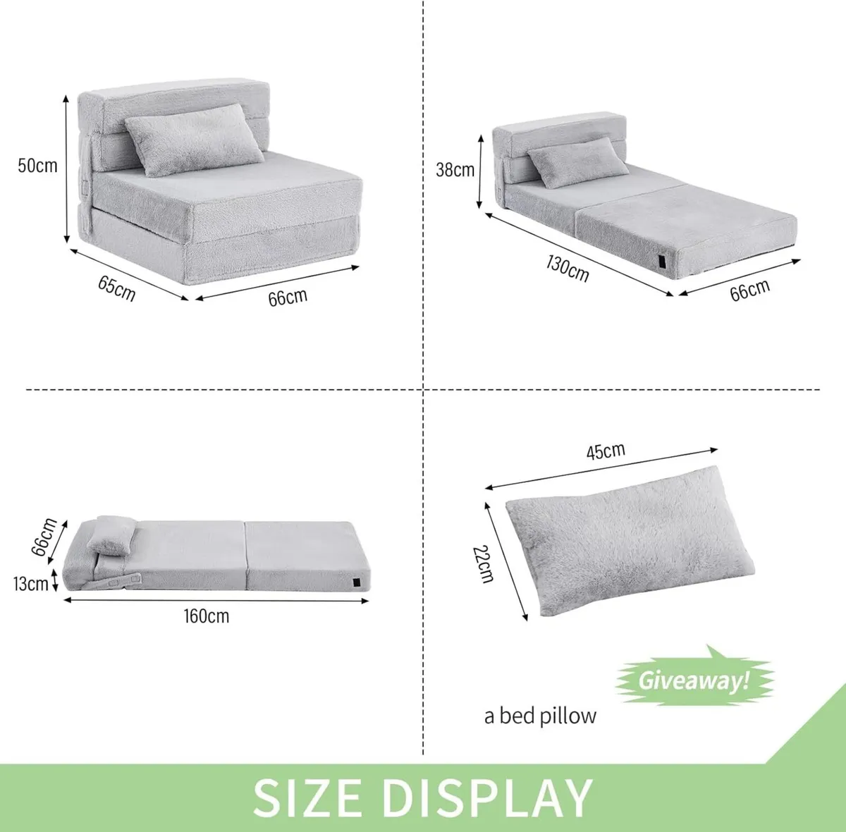 Kids Sofa Bed Toddler Floor Mattress Glow in The - Image 3
