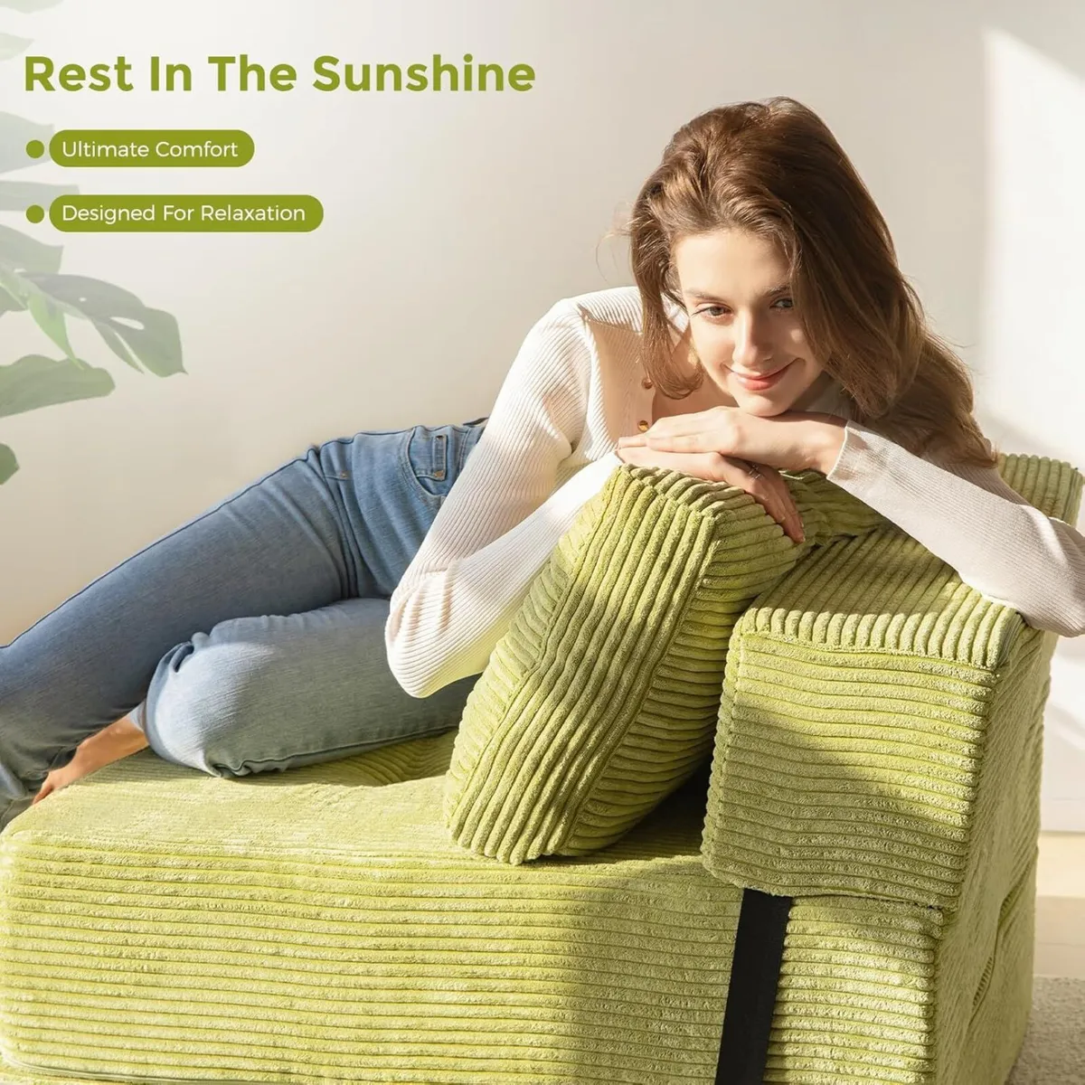 Folding Sofa Bed Convertible with High-Density - Image 3