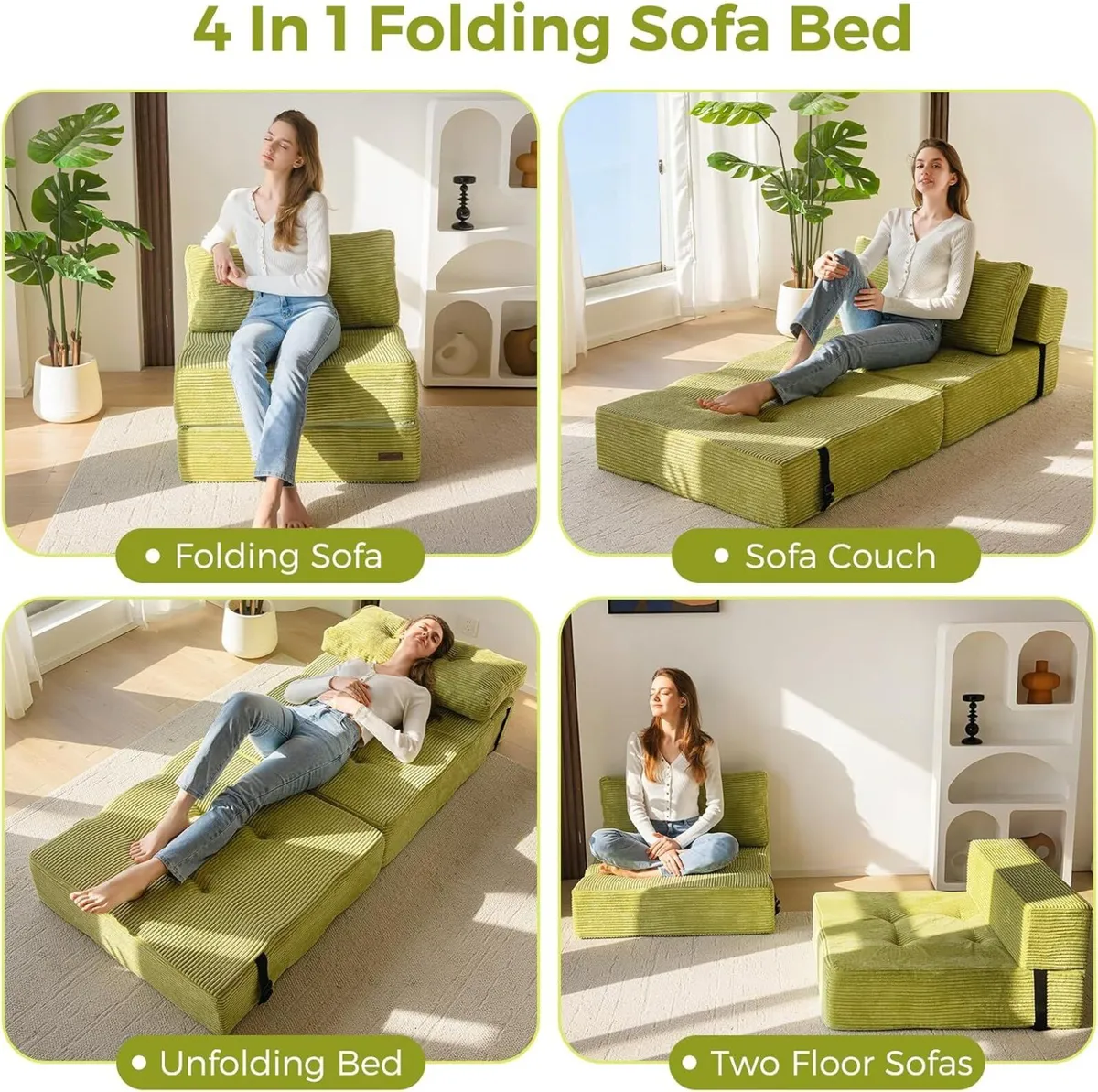 Folding Sofa Bed Convertible with High-Density - Image 4