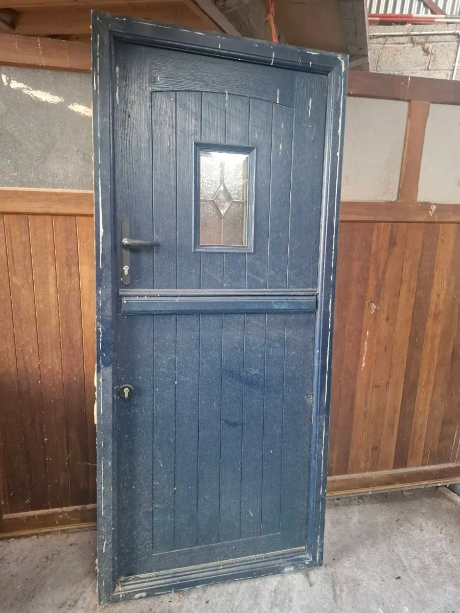 Pvc door barn style blue - Image 2