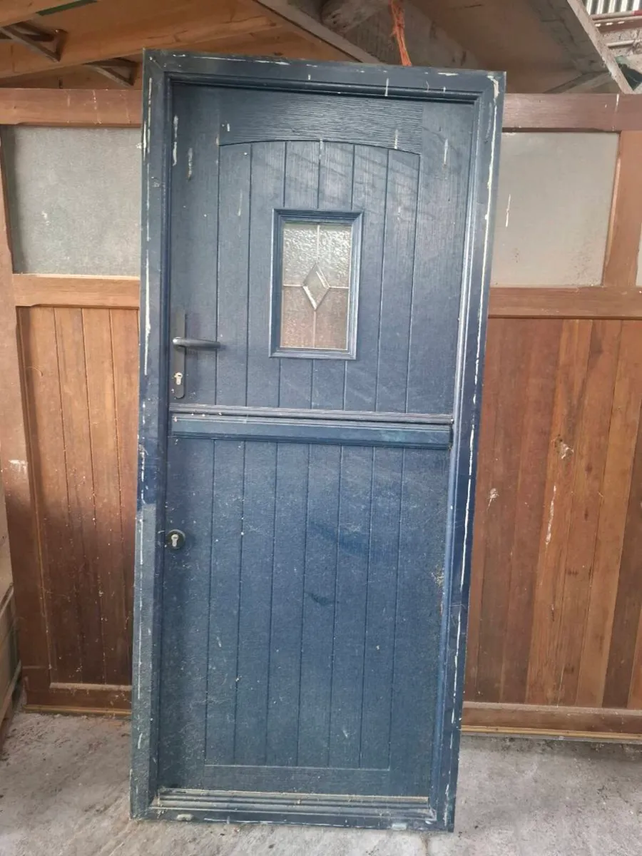 Pvc door barn style blue - Image 3