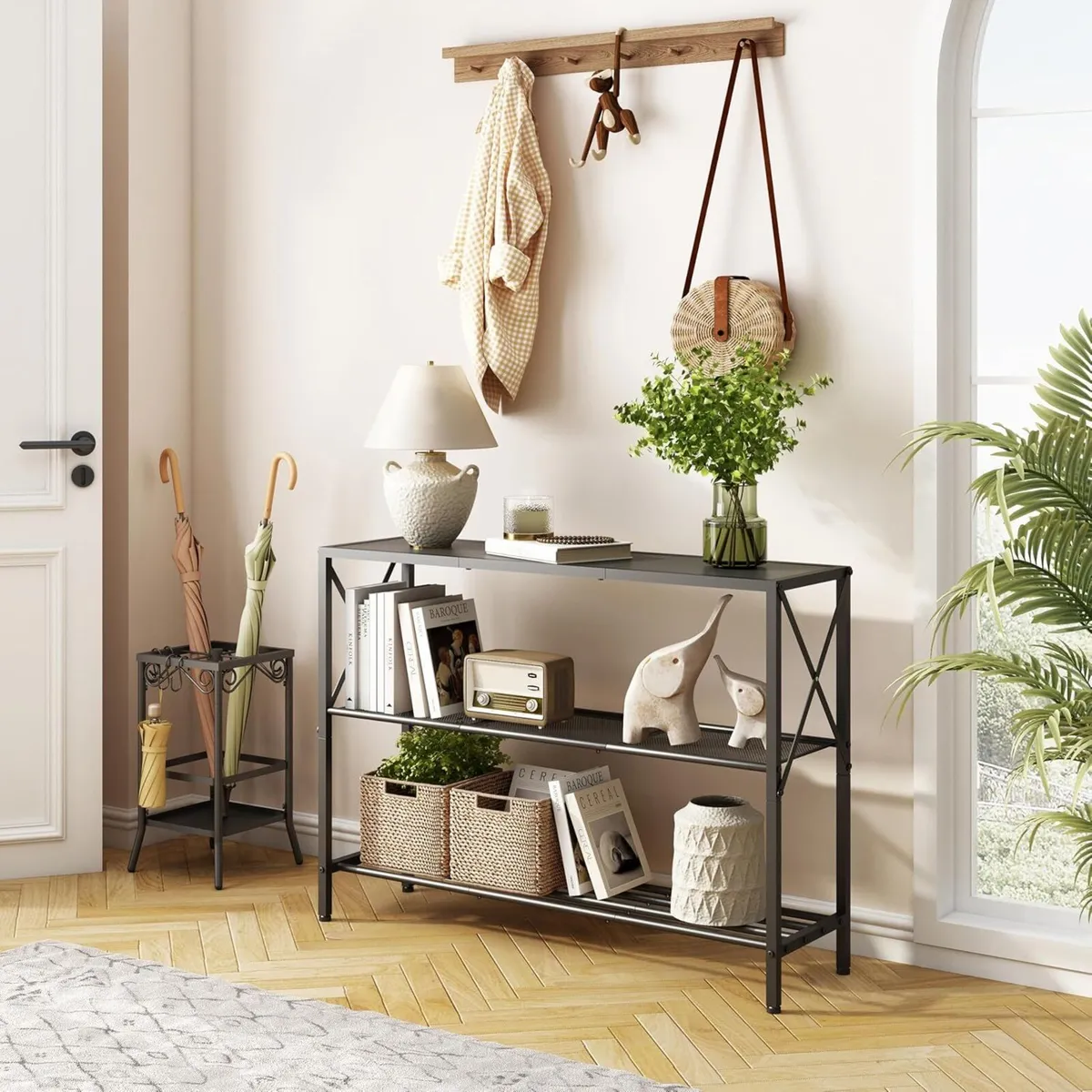 Industrial Console Table 3 Tier Entryway Hallway - Image 4